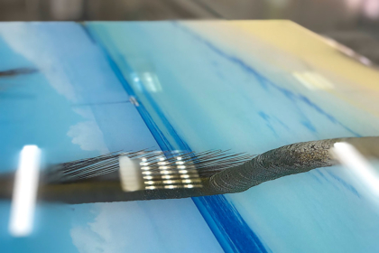 תמונת זכוכית מחוסמת עם הדפס מלא של ים